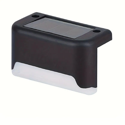 4PCs Of Solar Step Warm Light Railing Fence Lamp Outdoor Garden Light Stair Wall Decorative Control Waterproof For Parks Bridges