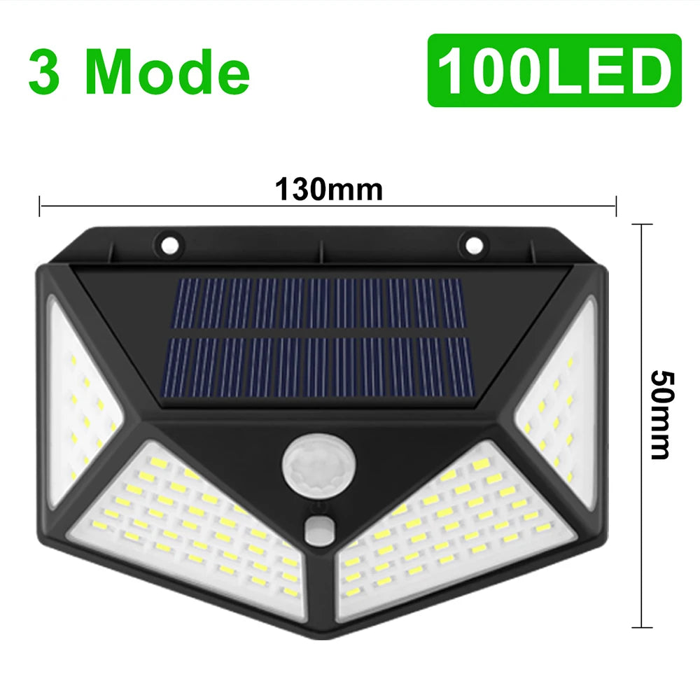 1/2/4/Pcs 100 LED Wall Lights Outdoor Solar Lamp PIR Motion Sensor Solar Powered Sunlight Street Light for Garden Decoration