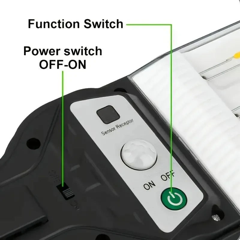LED Commercial Street Solar Wall Lights Adjustable Angle IR Sensor Floodlight for Patios Gardens Street Fences Gazebos and Decks
