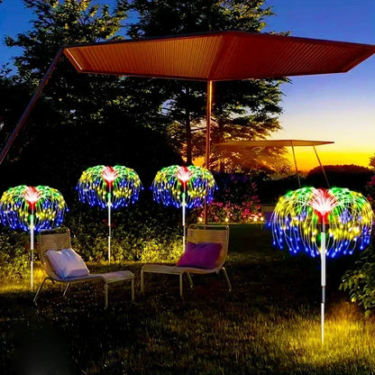 60LEDS Solar Firework Lights Waterproof Garden Lights Outdoor Solar Lights 8 Modes Landscape Lighting for Courtyard Pathway