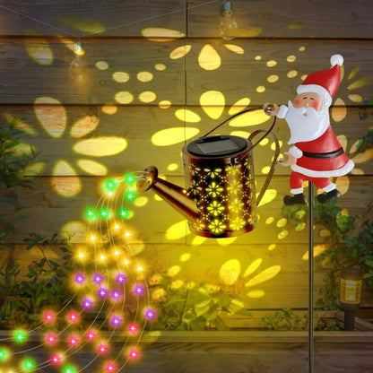 Christmas Solar Kettle Lights Garden Lawn Decorative Santa Claus Kettle Ground Lamp Solar LED Night Lights Outdoor Decor