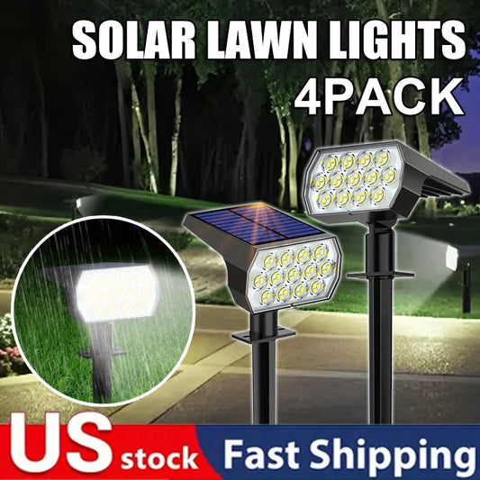 2/4Pack Solar Lawn Lights Outdoor LED Garden Lights Waterproof Landscape Lighting for Yard Pathway Courtyard Garage Christmas