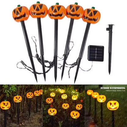 5 Pack Solar Halloween LED Garden Light Outdoor Lawn Decoration Lamp Waterproof Ground Plug Light For Yard Walkway Party Festive
