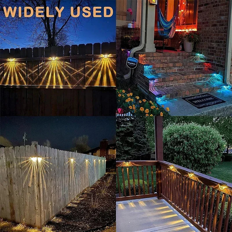 Solar Fence Light, 8 Pack LED Waterproof Stair Lights Outdoor Step Lamp for Garden, Yard, Patio, Gutter, Driveway