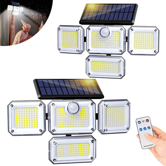 333 LED Solar Lights Outdoor Motion Sensor Human Body Induction 3 Adjustable head IP65 Waterproof Garden Solar Power Wall Lamp
