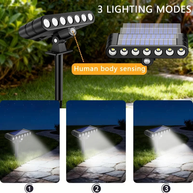 1/3 Pcs Solar Outdoor Spotlights Lawn Flag Lights Landscape LED Ground Lights Suitable For Gardens Trees And Courtyards Pathway