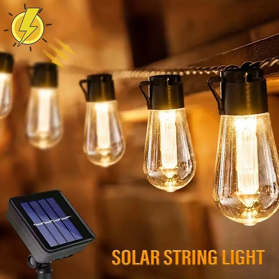 1PC Solar Bulbs String Lights,Outdoor Waterproof Fairy Lights,Garden,Terrace,Balcony,Camping,Party Retro Decoration Garden Lamps