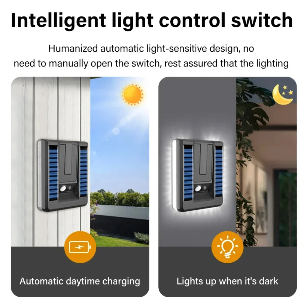 LED Solar Outdoor Lights 120° Foldable Wall Lamp Motion Sensor Super Bright Spotlights Lamp Security Waterproof Patio Garden