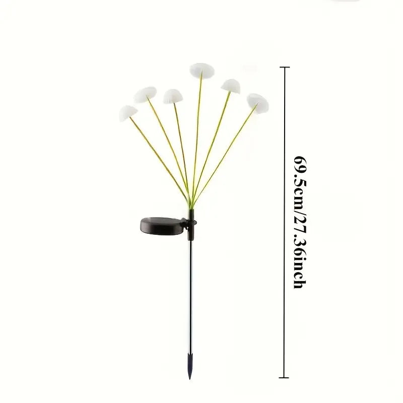 Solar 6-Head Jellyfish Mushroom Lamp Garden Decorative Lights Outdoor Landscape Ground Insert Lawn Party Decoration Lighting