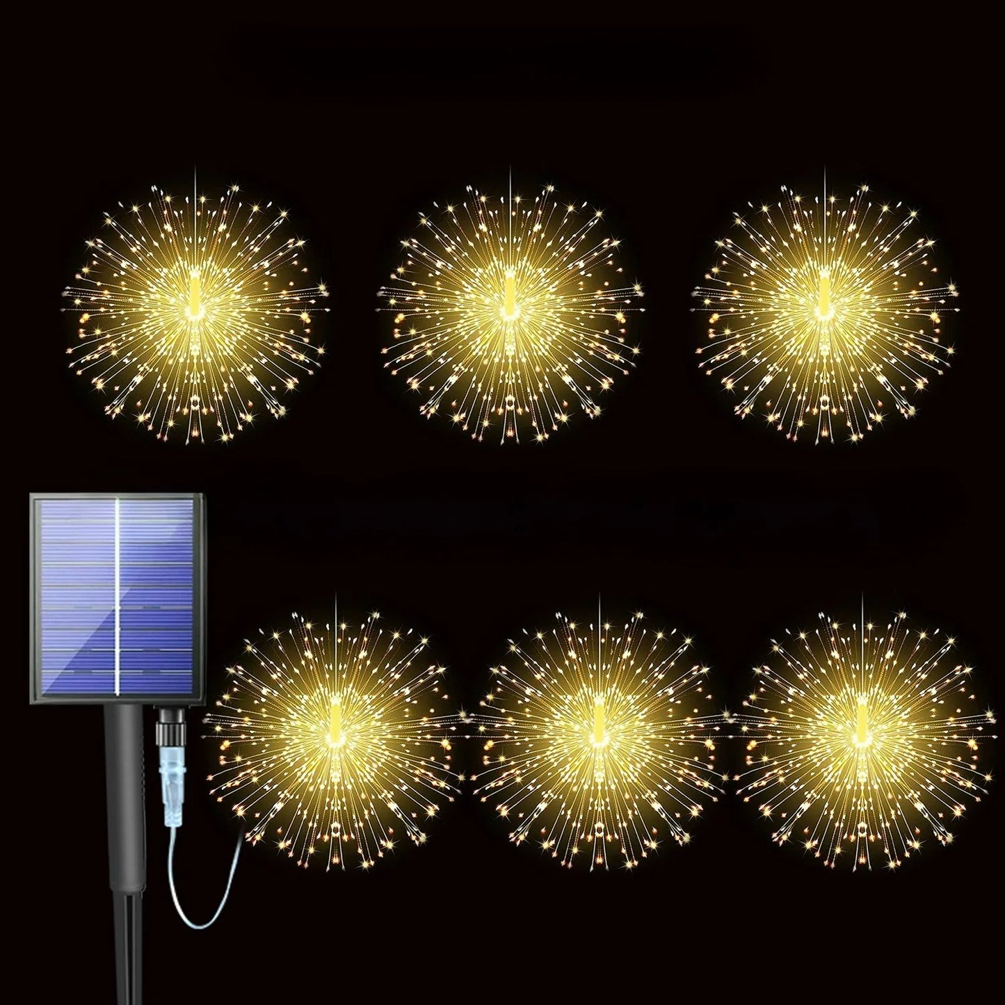 Solar Hanging Type Firework Lights 360/450/540 LEDs 8 Modes Copper Wire Hanging Fairy Lights for Yard Patio Tent Party Xmas