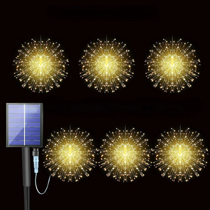 Solar Hanging Type Firework Lights 360/450/540 LEDs 8 Modes Copper Wire Hanging Fairy Lights for Yard Patio Tent Party Xmas