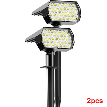 Solar 74 LED Lawn Light 1500mAh 3 Color Temperature Option, with Light Sensor for Uplighting Trees Statues 2/4/6pcs Solar Lamp