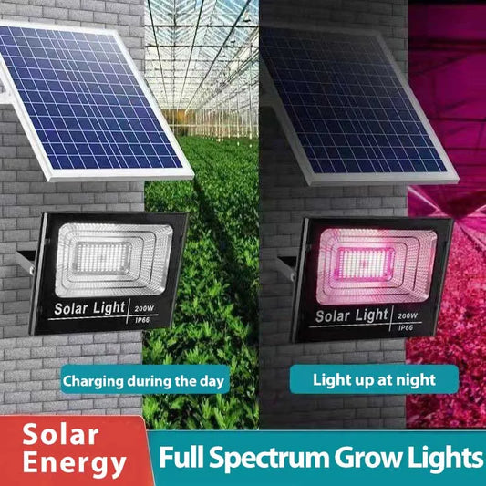 Solar Powered LED Plant Grow Lights with Remote Control Garden Dimmable Grow Lamp Full Spectrum Timer Setting Greenhouse