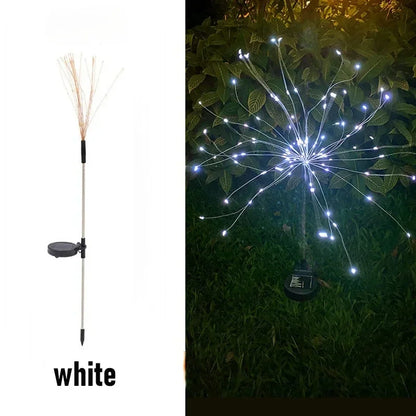 Garden Decoration Fairy Lights Waterproof Outdoor Dandelion Lawn Lamp for Patio Garden Decor 90 LED Solar Power Firework Lights