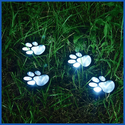 3pcs Solar Powered Dog Paw Print Lights Outdoor Waterproof Gifts for Pet Lovers for Garden Patio Yard Walkway Driveway Decor
