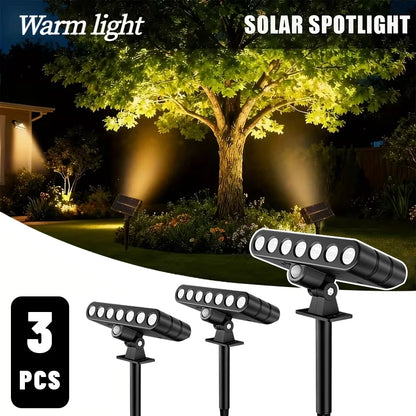 1/3 Pcs Solar Outdoor Spotlights Lawn Flag Lights Landscape LED Ground Lights Suitable For Gardens Trees And Courtyards Pathway