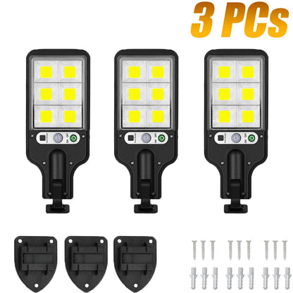 LED/COB Solar Motion Sensor Light 3 Brightness Mode Outdoor Wall Lamp for Front Door Yard Pathway carport plantation ski resort