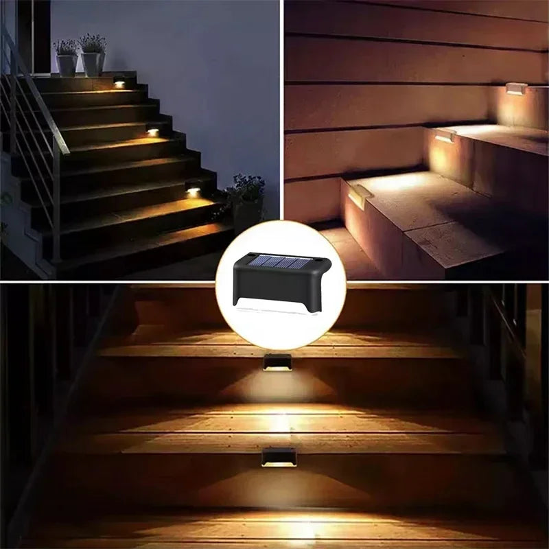 4/8/12/16/24/32PCS Solar Deck Lights Outdoor Waterproof LED Fence Lights Step Lamp for Patio Stairs Railing Garden Pathway