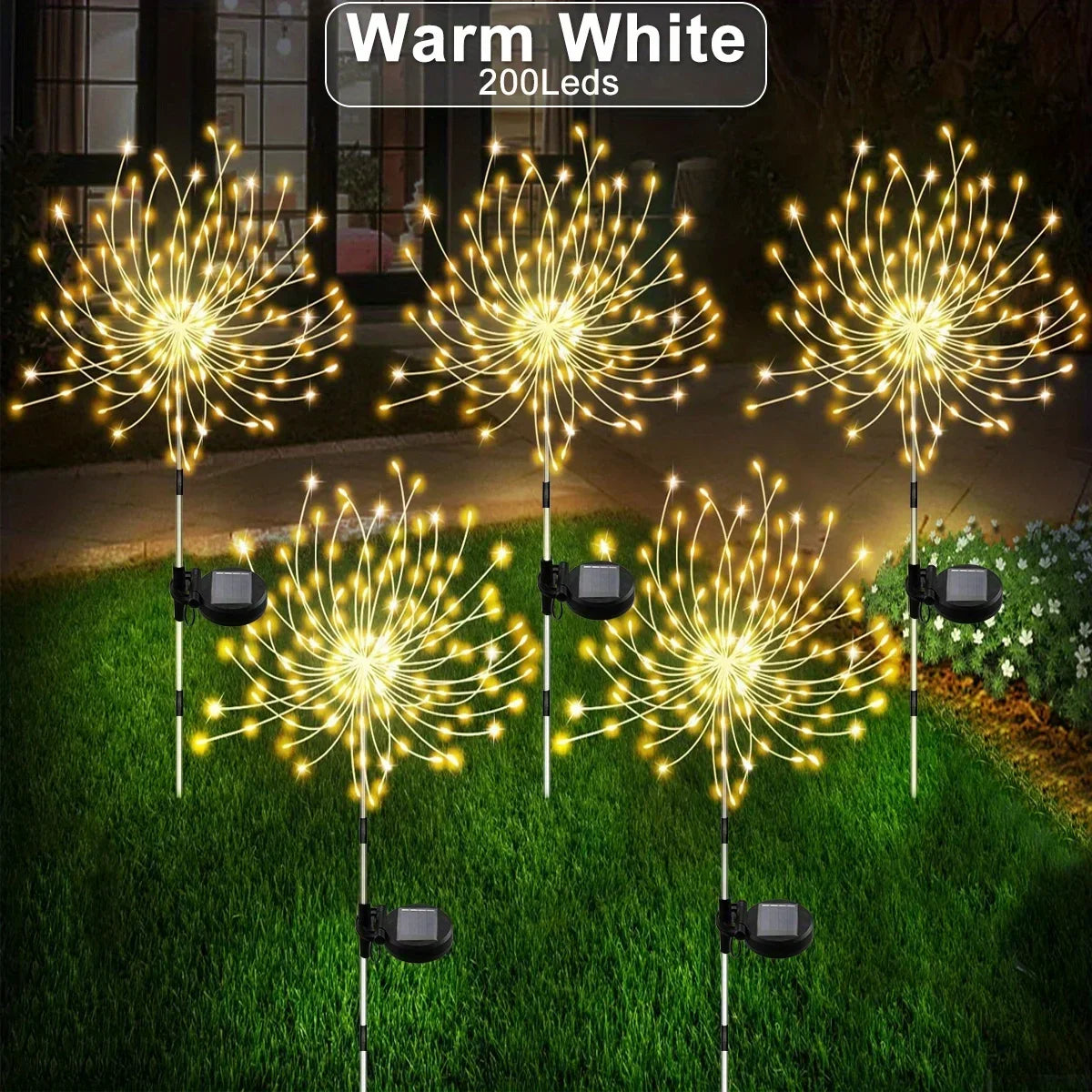 1 Pack Solar Fireworks Lights Outdoor,Holiday Lighting Firework Lights for Garden Patio,Wedding,Wall Decor Party Lights