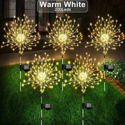 1 Pack Solar Fireworks Lights Outdoor,Holiday Lighting Firework Lights for Garden Patio,Wedding,Wall Decor Party Lights