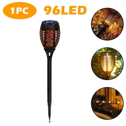 12LED Solar Flame Torch Light Flickering Light Waterproof Garden Decoration Outdoor Lawn Path Yard Patio Floor Lamp