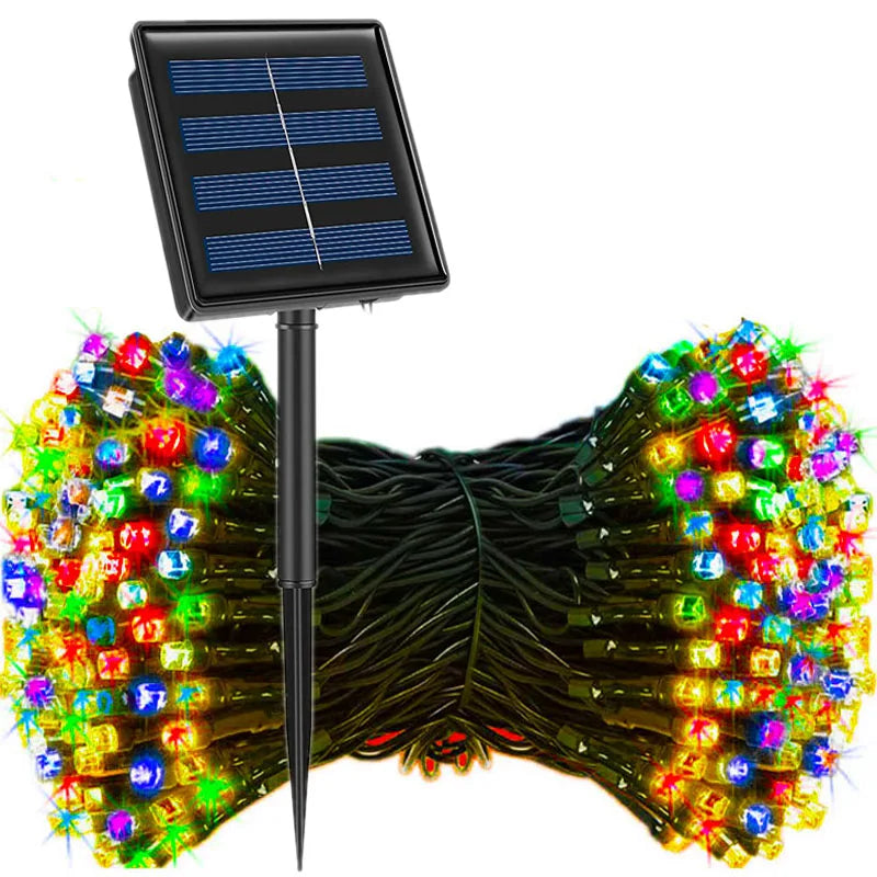 LED Outdoor Led Solar String Lights Fairy Light Solar Powered Garland Lights 8 Mode Garden Wedding Decoration Waterproof