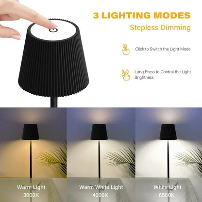 LED Table Lamps 3 Levels Dimmable Wireless Led Desk Lamp Touch Bedside Creative Ambient Light USB Rechargeable Bar Outdoor Decor