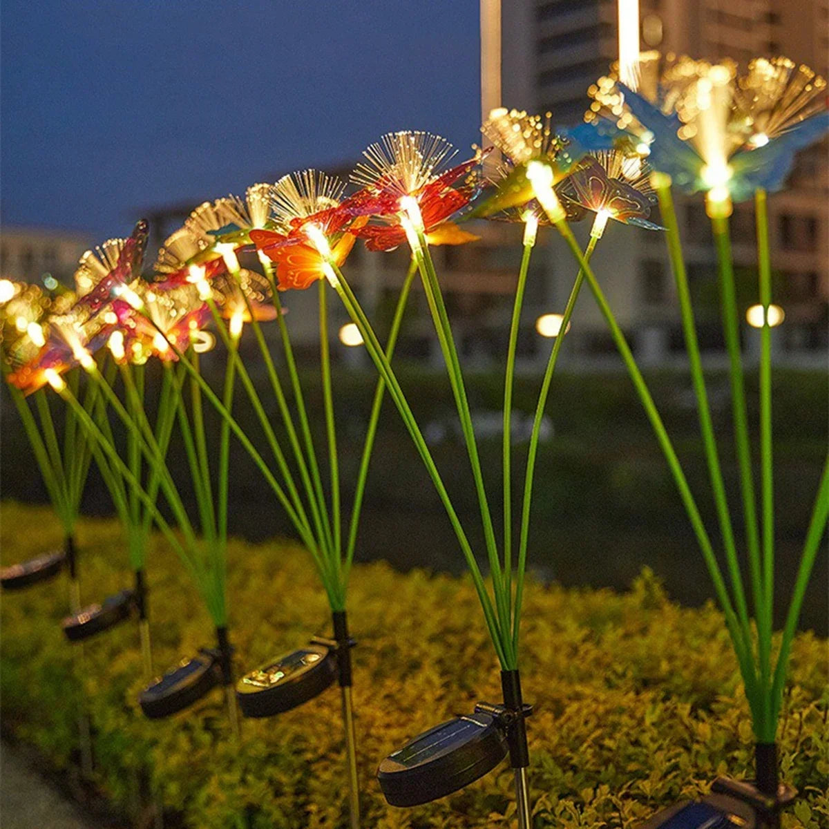 Fiber Optic Light Waterproof Butterfly Light for Path Garden Lawn Yard Landscape Decor Light 1pc Solar Powered Butterfly