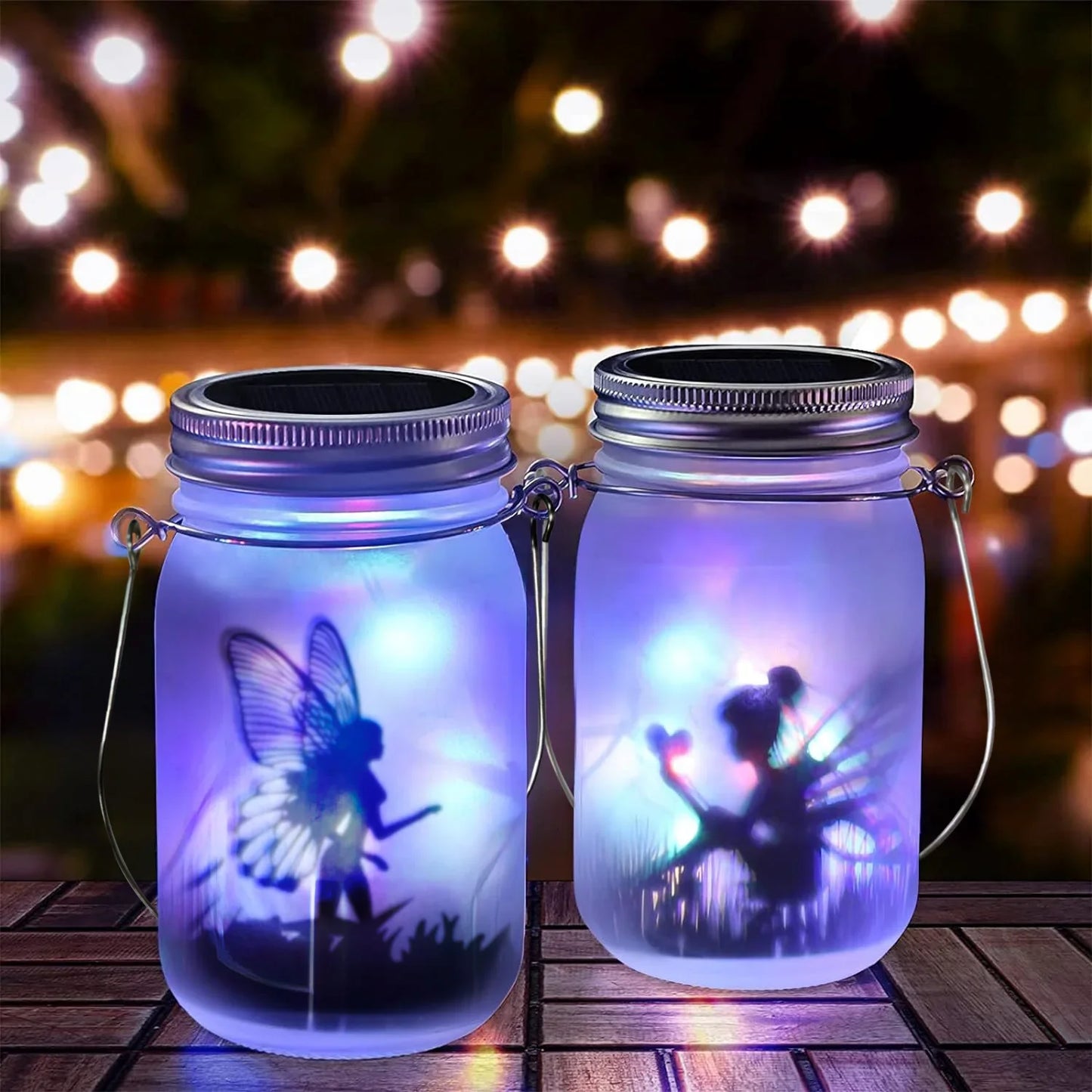 Solar Mason Jar Light Solar Lantern Fairy Lights Waterproof IP65 Hanging Standing Solar Lamp Garden Ornament for Patio Lawn