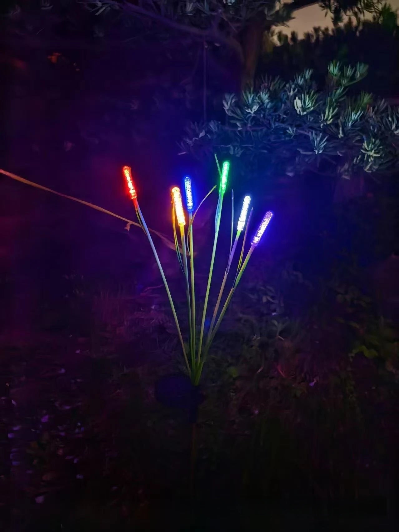 1PC LED Solar Reed Garden Lights Outdoor Waterproof Plug-in Stake Lights Landscape Decoration Lamp For Pond Patio Yard Pathway