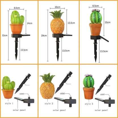 LED Plant Solar Lamp Outdoor Waterproof Simulation Pineapple Landscape Light Street Garden Fence Lawn Decorative Solar Light