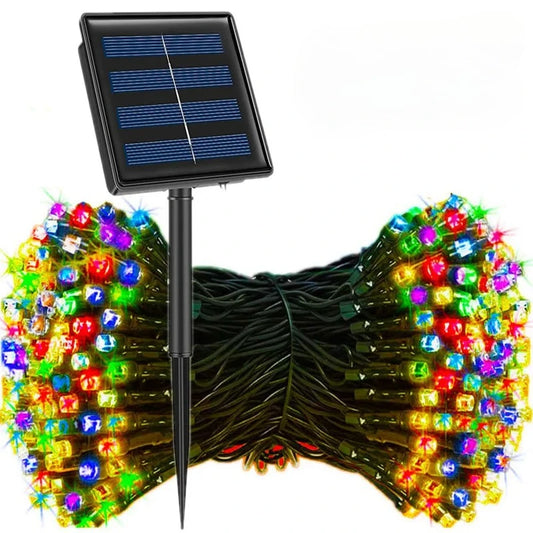 LED Outdoor Led Solar String Lights Fairy Light Solar Powered Garland Lights 8 Mode Garden Wedding Decoration Waterproof