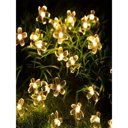 1pc 6.5M30LED Solar String Sakura Lights LED Outdoor Waterproof Festival Garden Decorative Lights Solar Garden Light