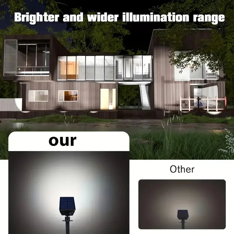Solar 74 LED Lawn Light 1500mAh 3 Color Temperature Option, with Light Sensor for Uplighting Trees Statues 2/4/6pcs Solar Lamp