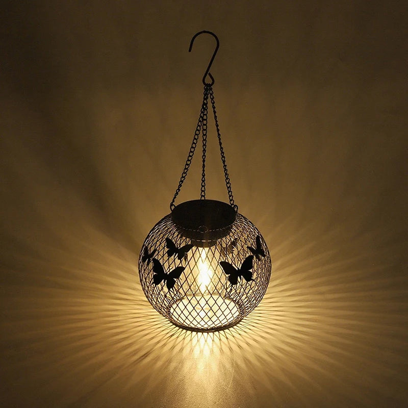 Solar Lantern Outdoor Waterproof, 1/2Pack Upgraded Metal Hanging Light Lanterns, Brighter Auto On/Off Yard Patio Pathway Porch