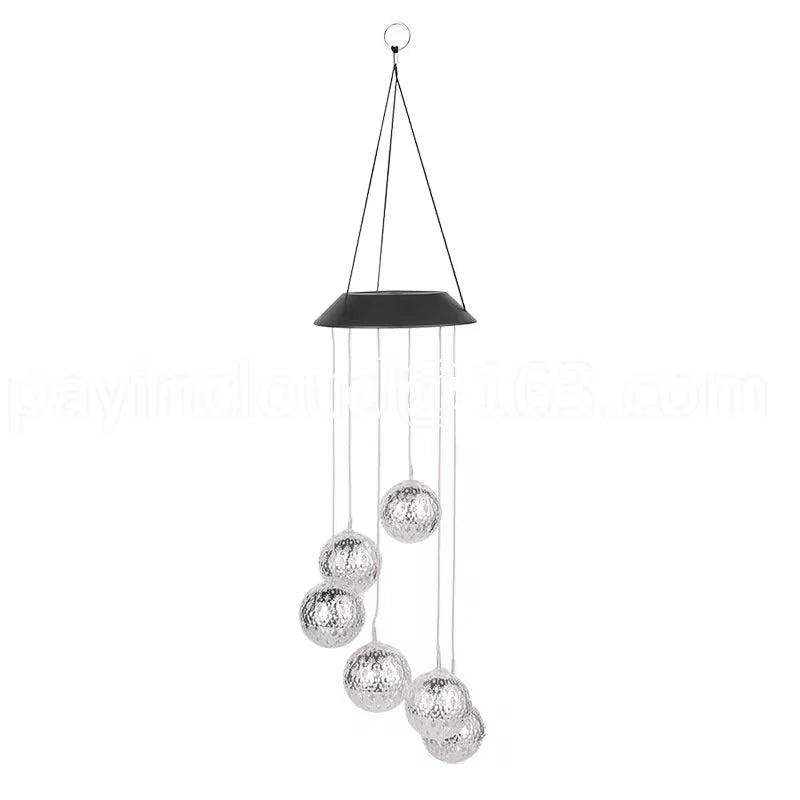 Solar Chandelier Balcony Terrace Arranged Wind Chime Lamps Outdoor Courtyard Garden Decorative Waterproof Small Hanging Lights