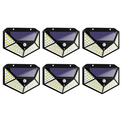 1/2/4/6Pcs 100 LED Wall Lights Outdoor Solar Lamp PIR Motion Sensor Solar Powered Sunlight Street Light for Garden Decoration