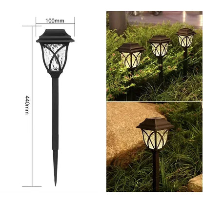 Led Solar Lawn Lights Outdoor Waterproof Warm Light Garden Decoration Lamp For Walkway Path Villa Yard Driveway