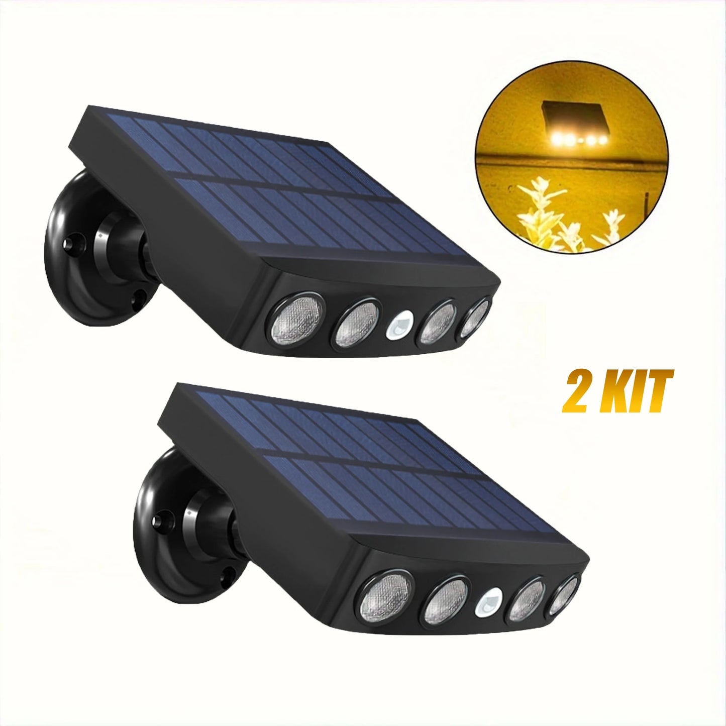 Powerful 4 LED Solar Security Lights Outdoor Decor Sensor Motion 3 Modes Street Waterproof Lamp Wall Night Work Light for Garden