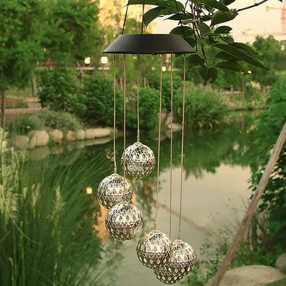 Solar Chandelier Balcony Terrace Arranged Wind Chime Lamps Outdoor Courtyard Garden Decorative Waterproof Small Hanging Lights