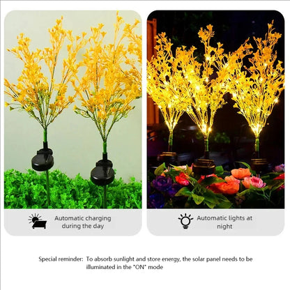LED Solar Rapeseed Flower Garden Light Solar Lawn Plug in Light Lawn Light Yard Decoration Path Lighting Decor Solar Power Light