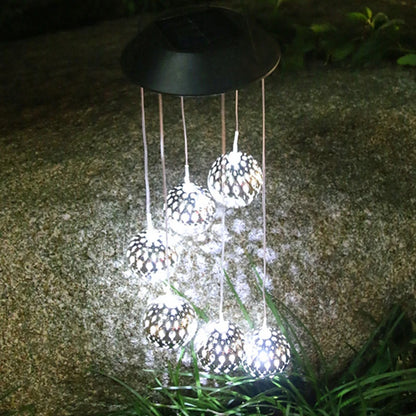 Solar Chandelier Balcony Terrace Arranged Wind Chime Lamps Outdoor Courtyard Garden Decorative Waterproof Small Hanging Lights