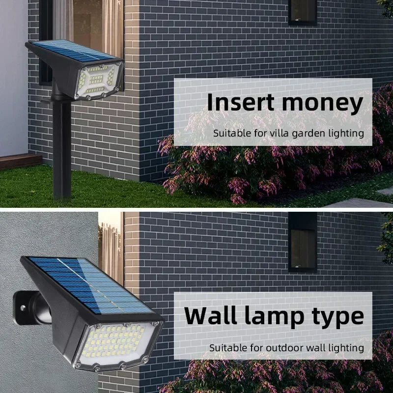 Solar Spotlight Outdoor, 180° Adjustable Waterproof & Anti - aging Ground/Wall Mount, for Garden Yard Landscape Lighting