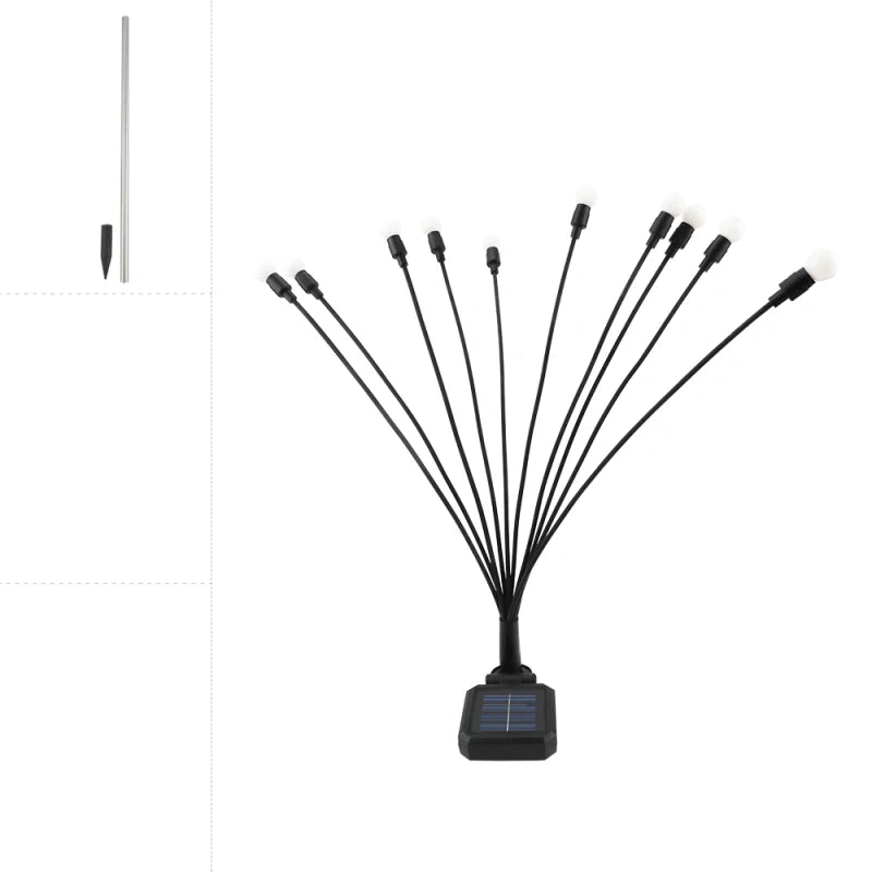 1/2 PCS Solar Garden Firefly Lights Outdoor Waterproof Starburst Swing Decorative Lamps for Path Yard Patio Pathway Landscape