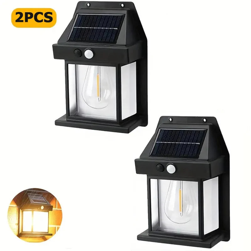 Powerful Outdoor Solar Lamp Garden Solar Powered light with Motion Sensor Waterproof Led Lighting External Decoration Warm White