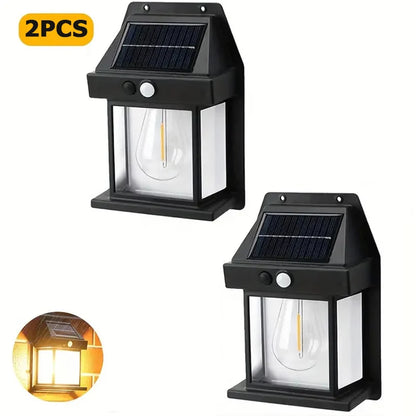Powerful Outdoor Solar Lamp Garden Solar Powered light with Motion Sensor Waterproof Led Lighting External Decoration Warm White