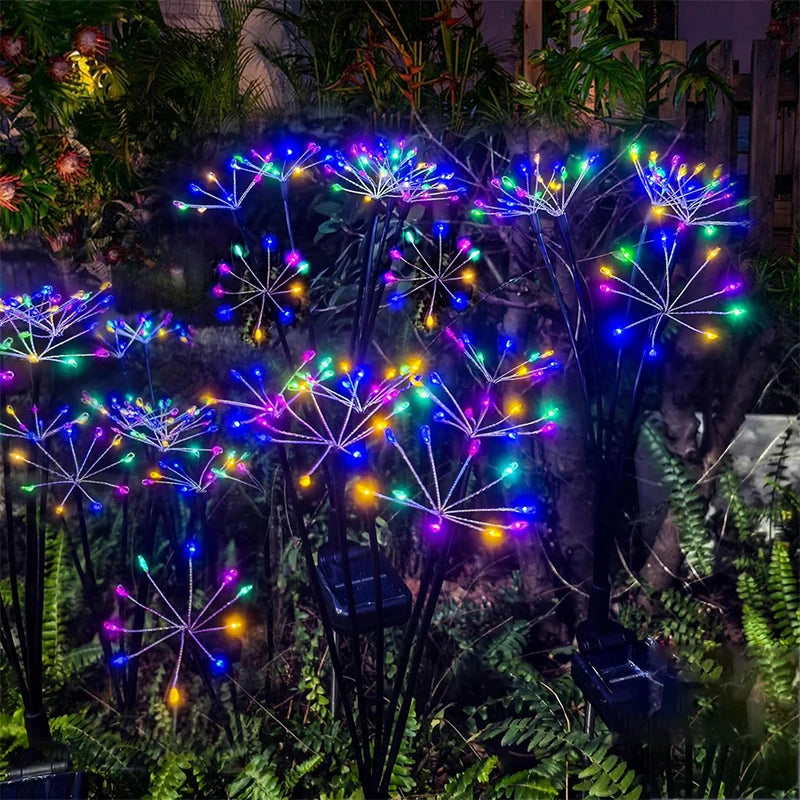Solar Garden Light, Swaying Starburst Lights, Waterproof Outdoor Lamp, Yard Patio Pathway Decoration Warm White