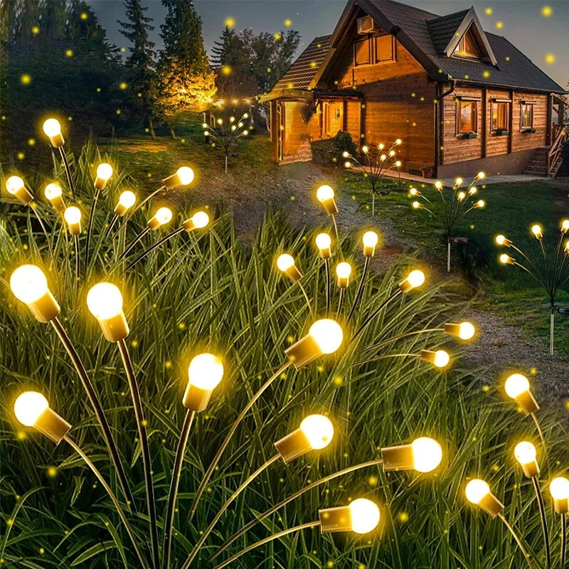 12Pack Garden Lights-New Upgraded Solar Powered Firefly Lights Outdoor Waterproof Vibran Garden Lights for Decorationi