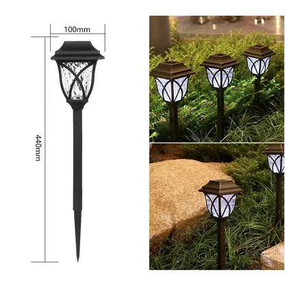 Led Solar Lawn Lights Outdoor Waterproof Warm Light Garden Decoration Lamp For Walkway Path Villa Yard Driveway