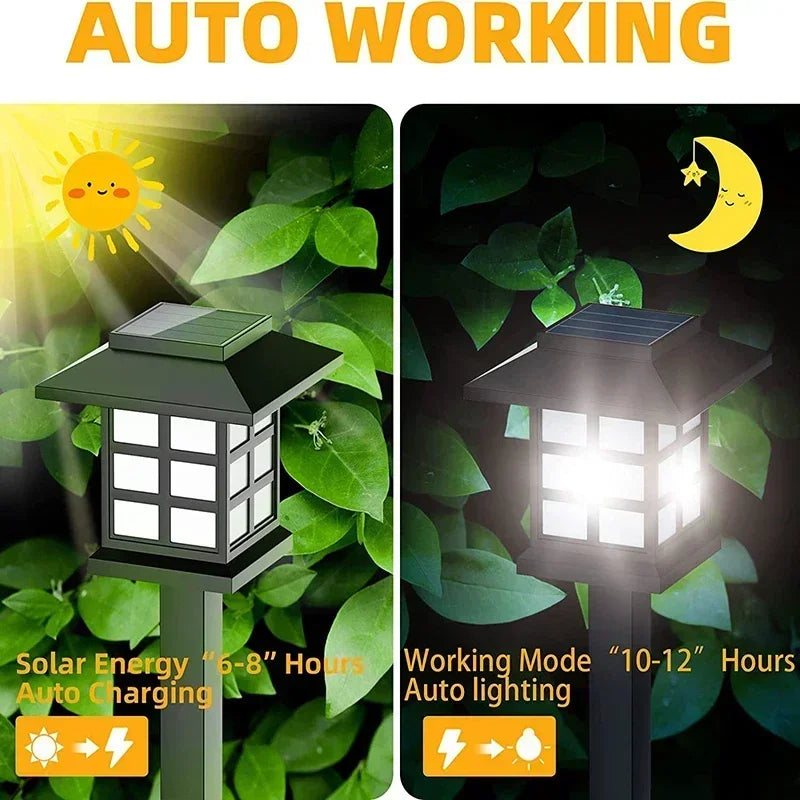 Solar Outdoor Light,6 Pack LED Walkway Lights Maintain 10 Hours of Lighting for Your Garden Landscape Path Yard Patio Driveway